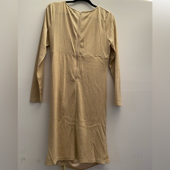 Women's Sexy Shimmery Plus Size Bodycon Dress Ruched Mini Dress with Drawstring - Picture 10 of 11